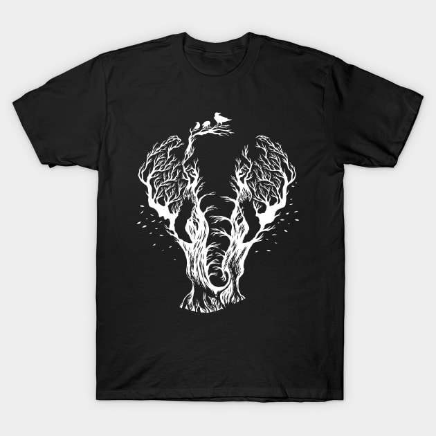 Elephant in the Forest T-Shirt by edwardecho